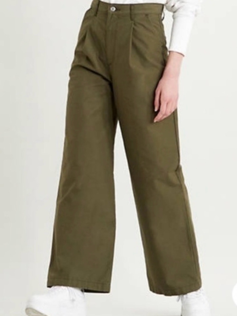 Levi’s Premium Pleated High Loose Pants Green Womens Size 26 Wide Leg High Rise